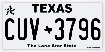 TX license plate CUV3796