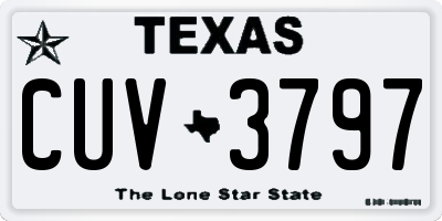 TX license plate CUV3797