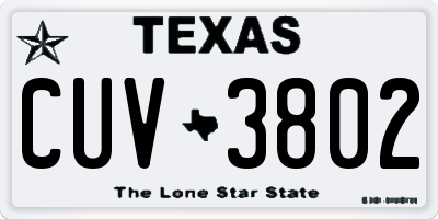 TX license plate CUV3802
