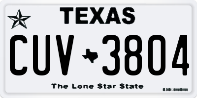 TX license plate CUV3804