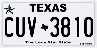 TX license plate CUV3810