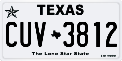 TX license plate CUV3812
