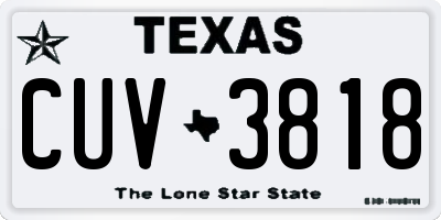 TX license plate CUV3818