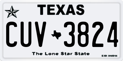 TX license plate CUV3824