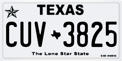 TX license plate CUV3825