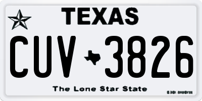 TX license plate CUV3826