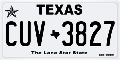 TX license plate CUV3827