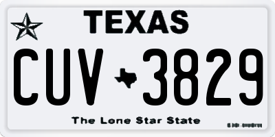 TX license plate CUV3829