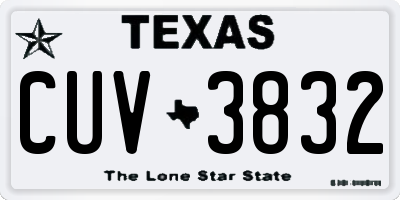 TX license plate CUV3832