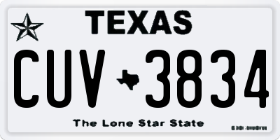 TX license plate CUV3834