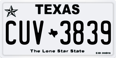 TX license plate CUV3839