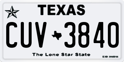 TX license plate CUV3840