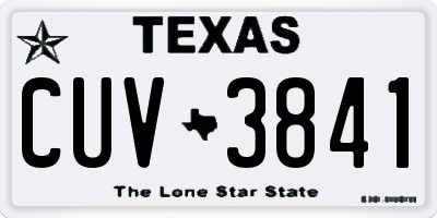 TX license plate CUV3841