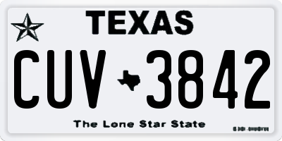 TX license plate CUV3842