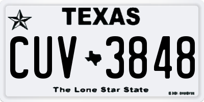 TX license plate CUV3848