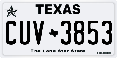 TX license plate CUV3853