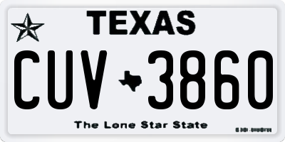 TX license plate CUV3860