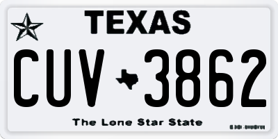 TX license plate CUV3862