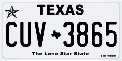 TX license plate CUV3865