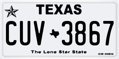 TX license plate CUV3867