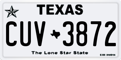 TX license plate CUV3872