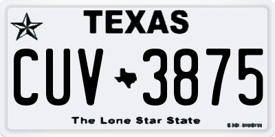 TX license plate CUV3875