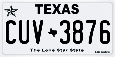 TX license plate CUV3876