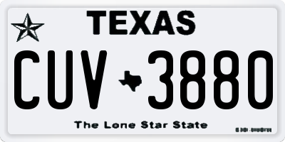 TX license plate CUV3880