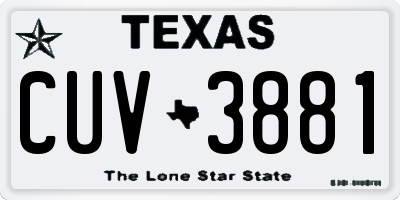 TX license plate CUV3881