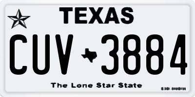 TX license plate CUV3884