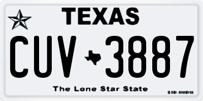 TX license plate CUV3887