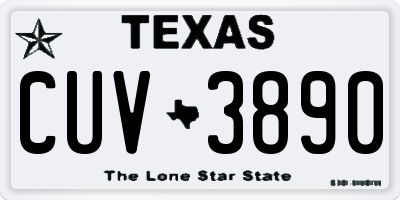 TX license plate CUV3890