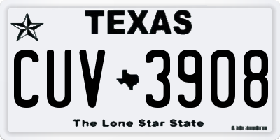 TX license plate CUV3908