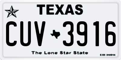 TX license plate CUV3916