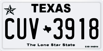 TX license plate CUV3918