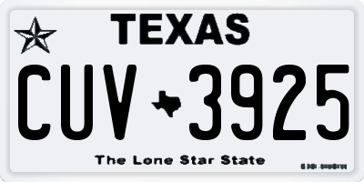 TX license plate CUV3925