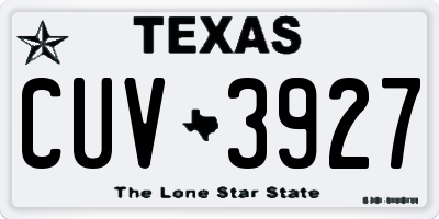 TX license plate CUV3927