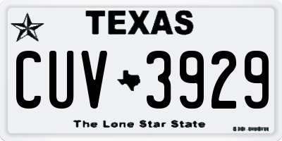 TX license plate CUV3929