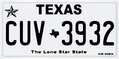 TX license plate CUV3932
