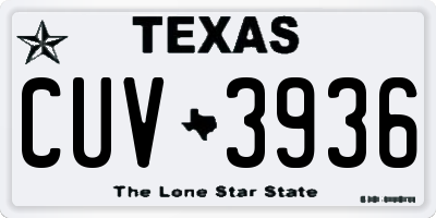 TX license plate CUV3936