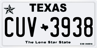 TX license plate CUV3938