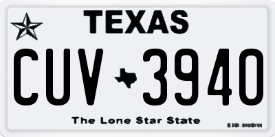 TX license plate CUV3940