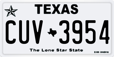 TX license plate CUV3954