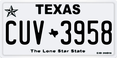 TX license plate CUV3958