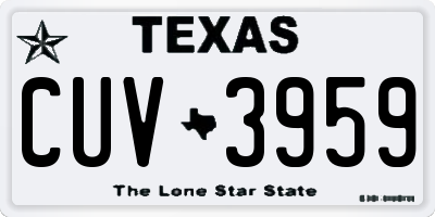 TX license plate CUV3959
