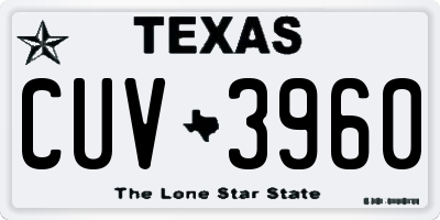 TX license plate CUV3960