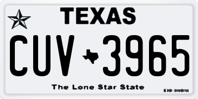 TX license plate CUV3965