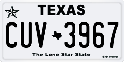 TX license plate CUV3967