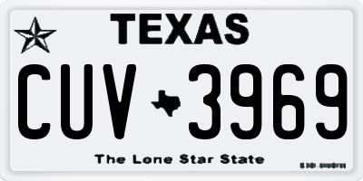 TX license plate CUV3969