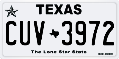 TX license plate CUV3972